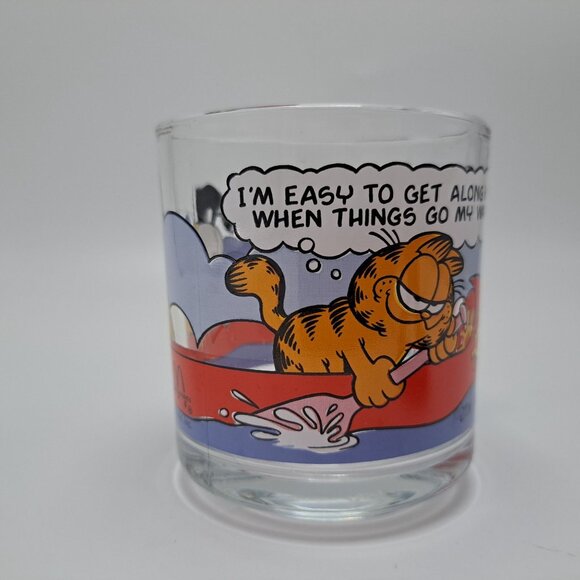 McDonalds Garfield Glass Mug Coffee Cup 1978 Cartoon By Jim Davis Cat Design - Picture 9 of 13